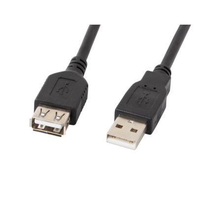 Kabel Lanberg CA-USBE-10CC-0018-BK (USB 2.0 M - USB 2.0 F; 1,8m; kolor czarny)