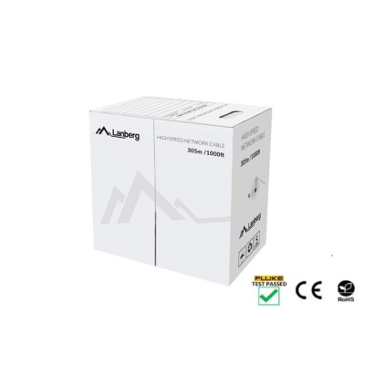 Kabel sieciowy Lanberg LCU5-12CU-0305-R (UTP; 305m; kat. 5e; kolor czerwony)
