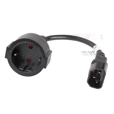 LANBERG PRZEDŁUŻACZ KABLA ZASILAJĄCEGO IEC 320 C14 -> SCHUKO(F), 20CM-137945