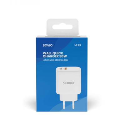 SAVIO ŁADOWARKA SIECIOWA 30W QUICK CHARGE, POWER DELIVERY 3.0 LA-06-139119
