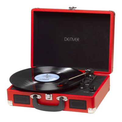 Gramofon Denver VPL-120 z USB do nagrywania na PC czerwony
