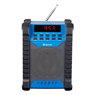 Denver WRB-60 nadajnik FM Bluetooth Niebieski, Szary