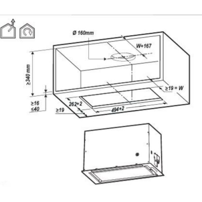 Okap podszafkowy do zabudowy ELICA LANE BL/A/52 PRF0165830-23554