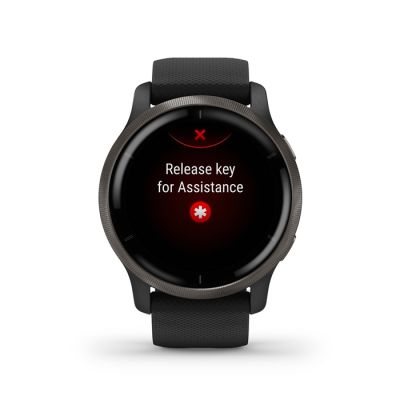 Zegarek Garmin Venu 2 (45 mm) Slate Stainless Steel Bezel / Black Case / Silicone Band-251906