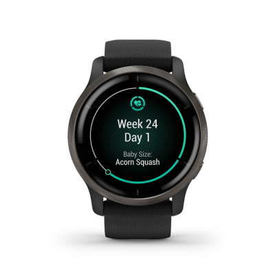Zegarek Garmin Venu 2 (45 mm) Slate Stainless Steel Bezel / Black Case / Silicone Band-251929