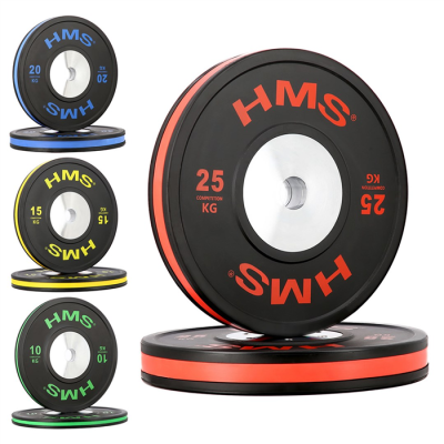 BTBR Set zestaw talerzy olimpijskich Bumper- 2x (10kg,15kg,20kg,25kg) HMS BTBR SET-253931