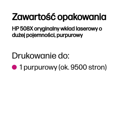 HP 508X oryginalny wkład laserowy o dużej pojemności, purpurowy-279292