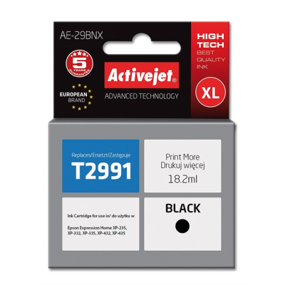 Activejet AE-29BNX Tusz (zamiennik Epson 29XL T2991; Supreme; 18 ml; czarny)