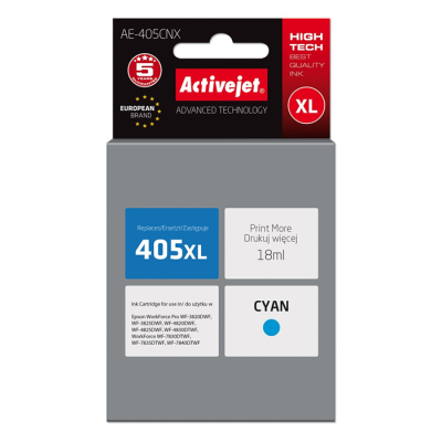 Activejet AE-405CNX Tusz (zamiennik Epson 405XL C13T05H24010; Supreme; 18ml; niebieski)
