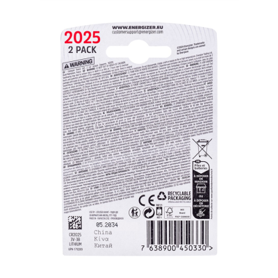 ENERGIZER BATERIA SPECJALISTYCZNA CR2025/2, 3V, ECO-385573
