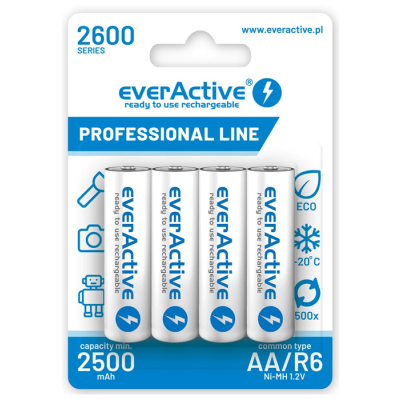 Zestaw akumulatorków everActive Professional line EVHRL6-2600 (2600mAh ; Ni-MH)