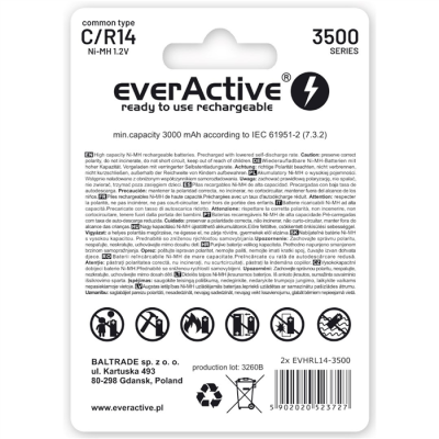 Zestaw akumulatorków everActive EVHRL14-3500 (3500mAh ; Ni-MH)-49289