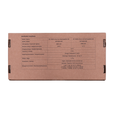 GREEN CELL OGNIWA 18650 50X AKUMULATOR 18650 LI-ION INR1865026E 3.6V 2600MAH-49301