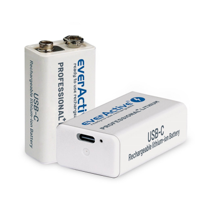 EVERACTIVE AKUMULATOREK 6F22/9V LI-ION 550 MAH Z USB TYP C EVHR22-550C-49341