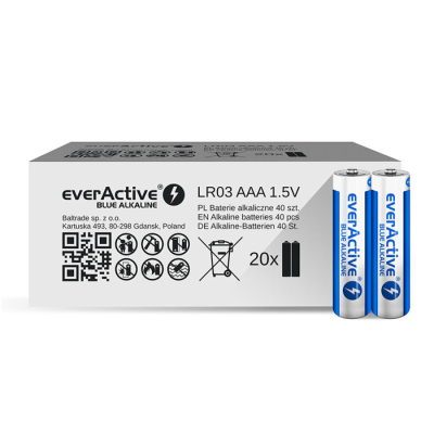 EVERACTIVE BATERIE ALKALICZNE AAA/LR03 LIMITED BLUE ALKALINE - 40 SZTUK ALEV03S2BK