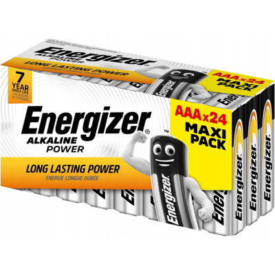ENERGIZER BATERIE ALKALINE POWER AAA LR03 24 SZTUKI NEW MAXI PACK