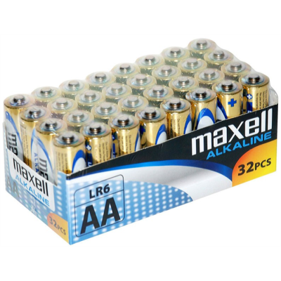 MAXELL Bateria alkaliczna ALKALINE LR6 AA FOLIA karton 32 sztuki (8 zgrzewek po 4 sztuki)