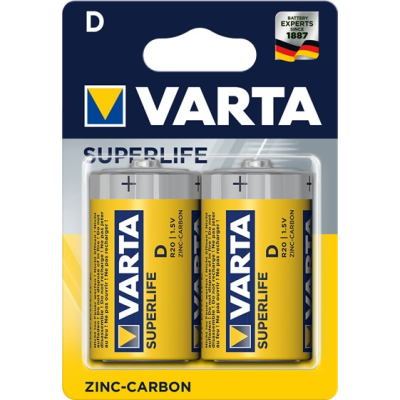 Zestaw baterii cynkowo-węglowe VARTA Superlife R20 D (Zn-C; x 2)