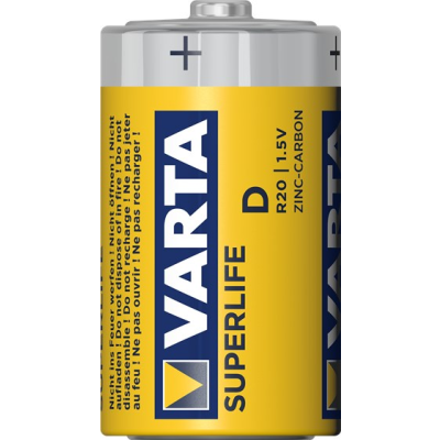 Zestaw baterii cynkowo-węglowe VARTA Superlife R20 D (Zn-C; x 2)-49672