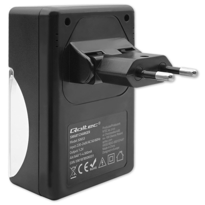 QOLTEC ŁADOWARKA DO AKUMULATORKÓW NI-MH TYPU R03/AAA R06/AA | 300MA-49757
