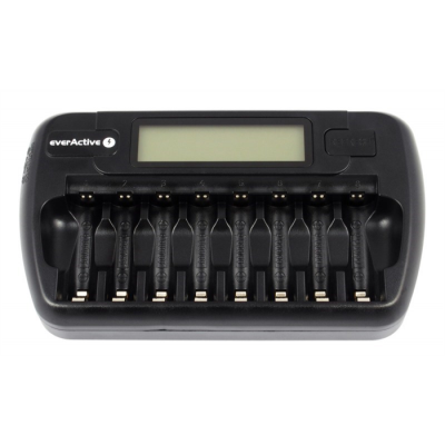 EVERACTIVE ŁADOWARKA PROCESOROWA AAA/AA, 8 W PEŁNI NIEZALEŻNYCH KANAŁÓW, ŁADOWANIE, ODŚWIEŻANIE, ADAPTER 12V W Z