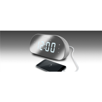 Muse M-170CMR radio Zegar Cyfrowy Lustro, Biały-503520