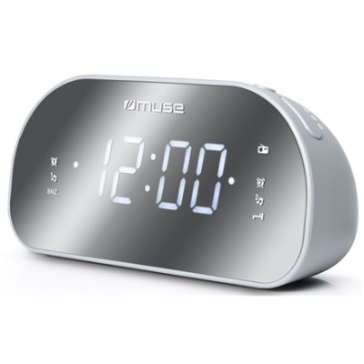 Muse M-170CMR radio Zegar Cyfrowy Lustro, Biały