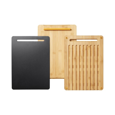 Fiskars 1057550 deska do krojenia Prostokątny Bambusowy, Plastik Bambusowy, Czarny-5407