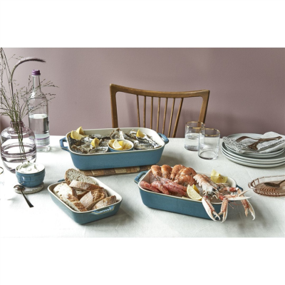 Zwilling STAUB 40508-172-0 Zestaw 3 prostokątnych półmisków ceramicznych - antyczny turkusowy-699723