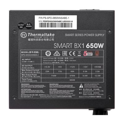 Zasilacz Thermaltake Smart BX1 PS-SPD-0650NNSABE-1 (650 W; Aktywne; 120 mm)-720975