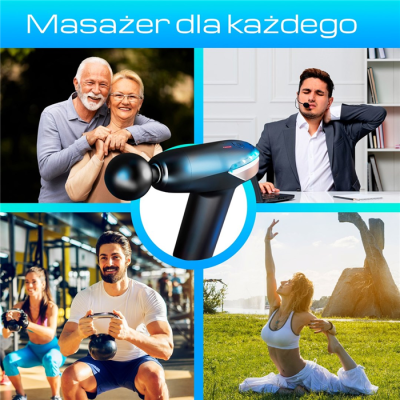 Extralink Massage Gun Lite | Pistolet do masażu | 3200 RPM, 6 końcówek wymiennych-87874