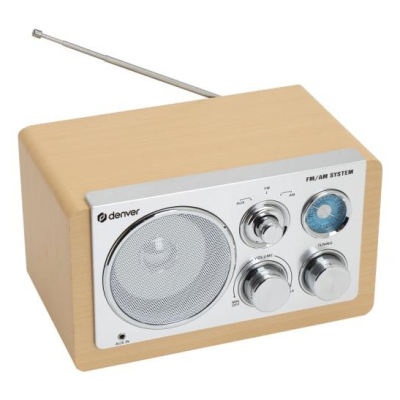 Denver TR-63LW radio Osobisty Analogowy Bambusowy, Srebrny-878957