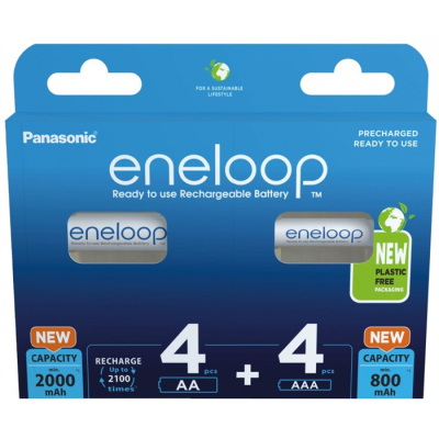 PANASONIC ENELOOP ZESTAW 4x AA 2000mAh + 4x AAA 800mAh-981072