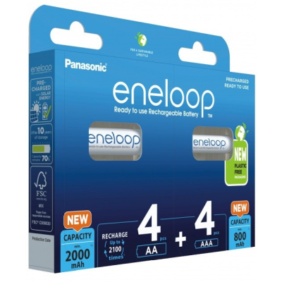 PANASONIC ENELOOP ZESTAW 4x AA 2000mAh + 4x AAA 800mAh