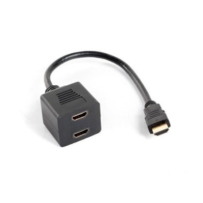 Splitter Lanberg AD-0019-BK (HDMI M - 2x HDMI F; 0,20m; kolor czarny)-1024728