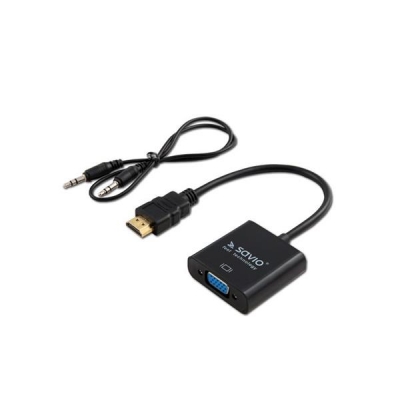 Adapter SAVIO cl-23 (HDMI M - D-Sub (VGA) F; 0,20m; kolor czarny)-1111784