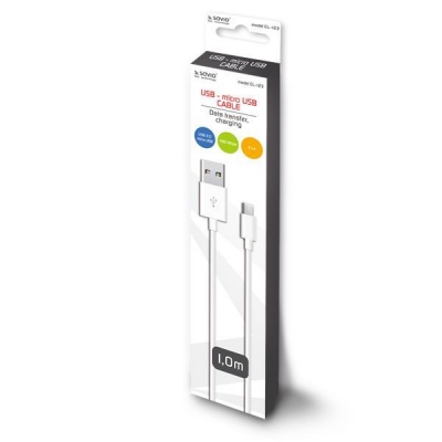 Kabel SAVIO CL-123 (Micro USB - USB 2.0 ; 1m; kolor biały)-1215381