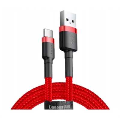 Kabel Baseus Cafule CATKLF-C09 (USB 2.0 - USB typu C ; 2m; kolor czarno-czerwony)-1252765