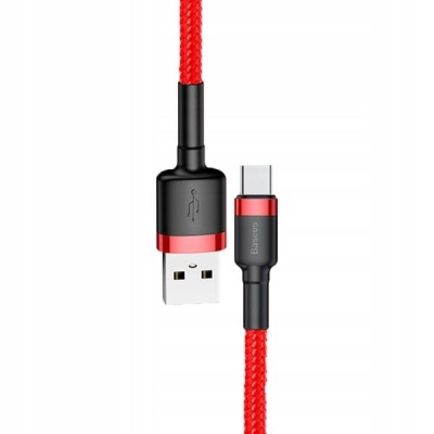 Kabel Baseus Cafule CATKLF-C09 (USB 2.0 - USB typu C ; 2m; kolor czarno-czerwony)-1252766