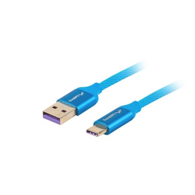 Kabel Lanberg Premium CA-USBO-21CU-0005-BL (USB 2.0 typu A - USB typu C ; 0,50m; kolor niebieski)-1314931