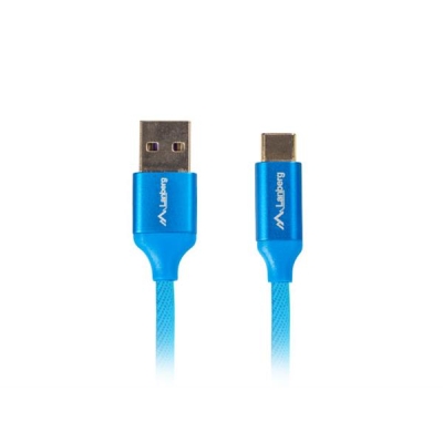 Kabel Lanberg CA-USBO-21CU-0010-BL (USB 2.0 typu A - USB typu C ; 1m; kolor niebieski)-1314935