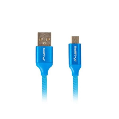 Kabel Lanberg Premium CA-USBM-20CU-0010-BL (USB 2.0 - Micro USB typu B ; 1m; kolor niebieski)-1612063