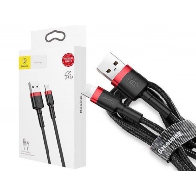Kabel Baseus CALKLF-C19 (Lightning M - USB 2.0 M; 2m; kolor czarno-czerwony)-1906061