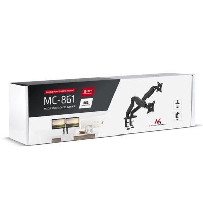 Uchwyt biurkowy do 2 monitorów Maclean MC-861 (biurkowy; 13