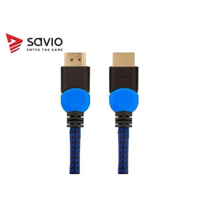 Kabel SAVIO GCL-05 (HDMI M - HDMI M; 3m; kolor czarno-niebieski)-2708655