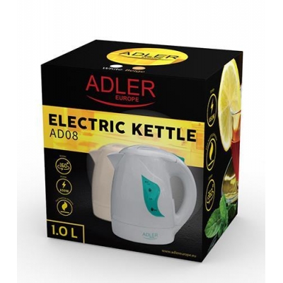 Czajnik elektryczny Adler AD 08w (900W 1l; kolor biały)-2875364