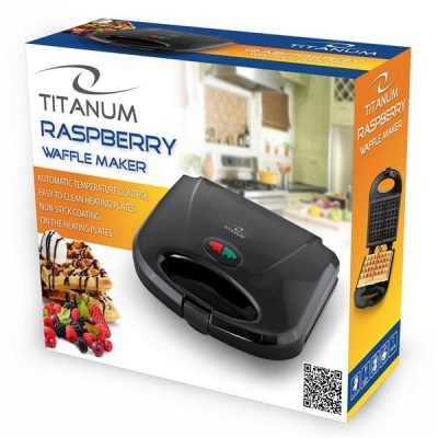 Gofrownica TITANUM Raspberry TKT003 (750W; kolor czarny)-2881071