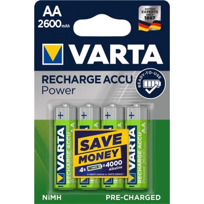 Zestaw akumulatorków AA VARTA Ready2Use 5716101404 (2600mAh ; Ni-MH)-2890000