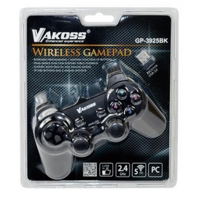 Gamepad bezprzewodowy VAKOSS GP-3925BK (PC, PS3; kolor czarny)-2902729