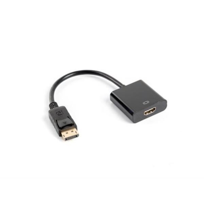 Adapter Lanberg AD-0009-BK (DisplayPort M - HDMI F; 0,10m; kolor czarny)-2904870